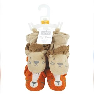 NWT Hudson Baby Cozy Fleece Booties Lion Tiger